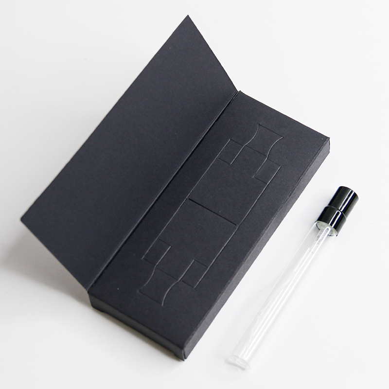 Luxury Cosmetics Mini 3ml 5ml 10ml Cylinder Refillable Clear Empty Perfume Sample Glass Bottles with Box