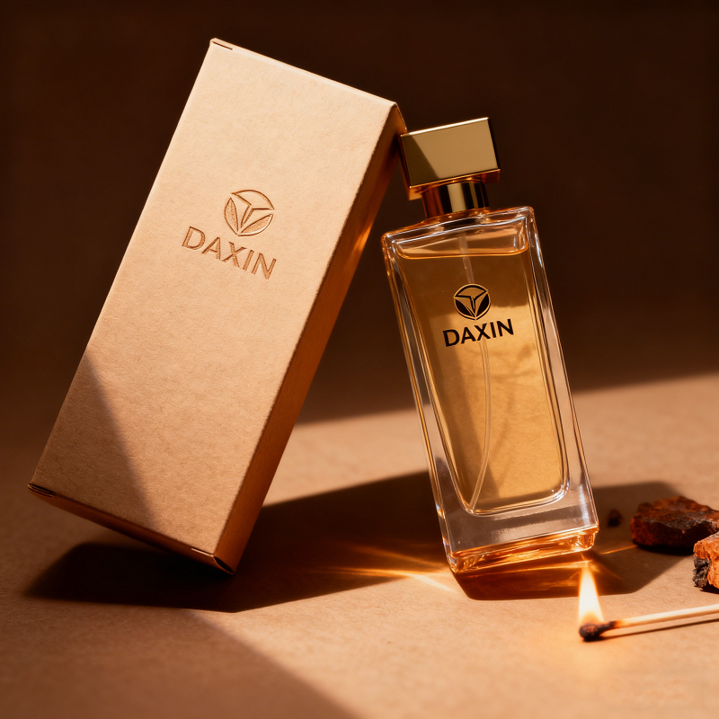 Flacons de parfum rectangulaires en verre à sertir de 15 mm, personnalisables avec logo, disponibles en 30 ml, 50 ml et 100 ml.