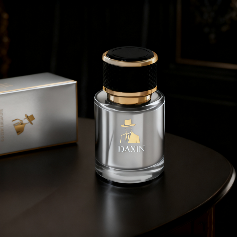 Custom Mold Cylinder Glass Spray Perfume Bottle with elegant Cap 50ml 100ml with Packaging Box