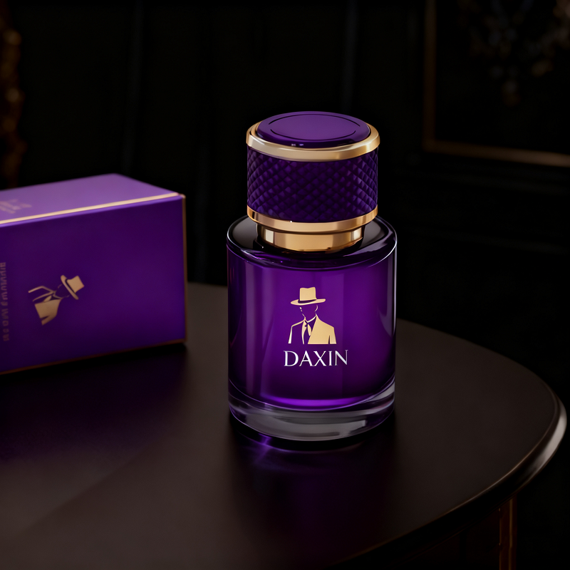 Custom Mold Cylinder Glass Spray Perfume Bottle with elegant Cap 50ml 100ml with Packaging Box