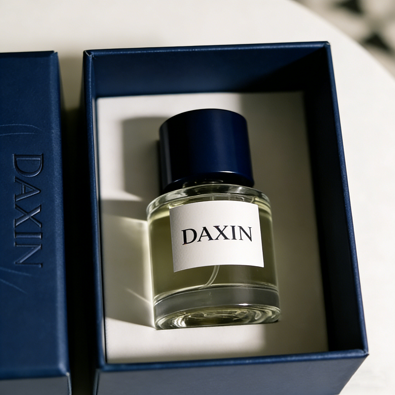 Customize Mold Perfume Spray Glass Bottles 30ml 50ml 100ml Blue Flocking Perfume Glass Bottle with Lid