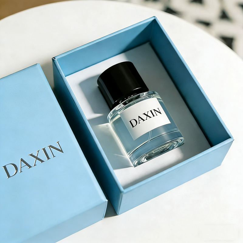 Customize Mold Perfume Spray Glass Bottles 30ml 50ml 100ml Blue Flocking Perfume Glass Bottle with Lid