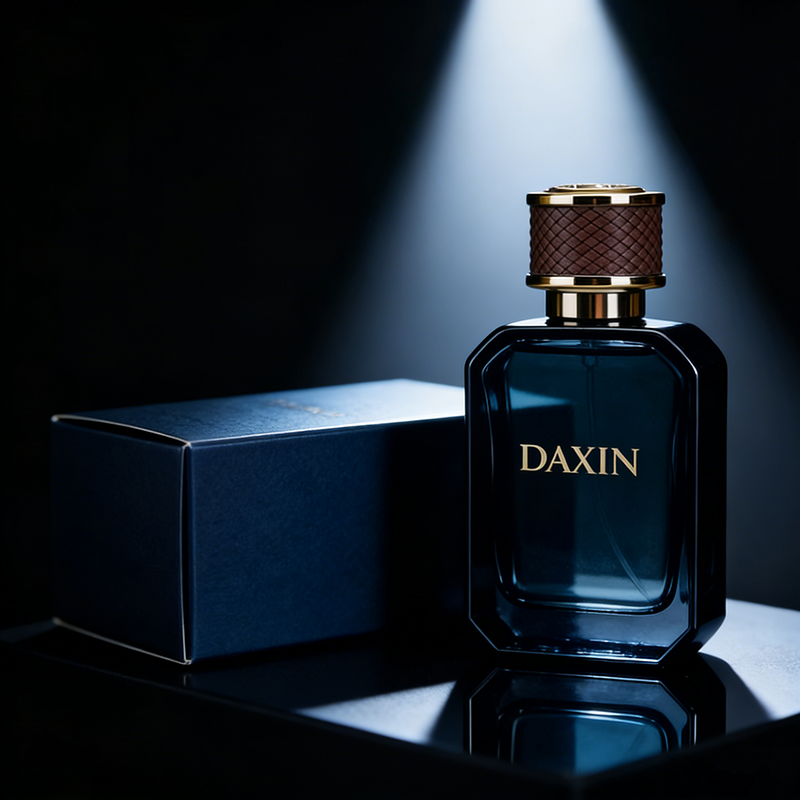 Unique Colored Green 50ml Square Perfume Glass Bottles with Gift Box Portable Leather Cover Cap