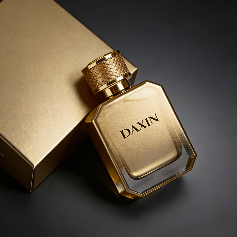 Unique Colored Green 50ml Square Perfume Glass Bottles with Gift Box Portable Leather Cover Cap