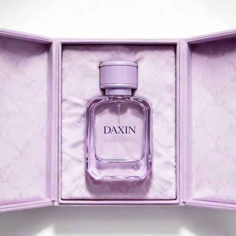 Unique Colored Green 50ml Square Perfume Glass Bottles with Gift Box Portable Leather Cover Cap