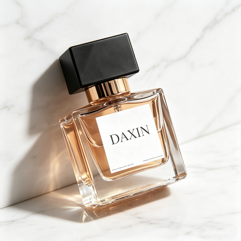 30ml 50ml 100ml Custom Color Flat Square Crystal Glass Perfume Bottle with Luxury Elegant Crimp Spray Top