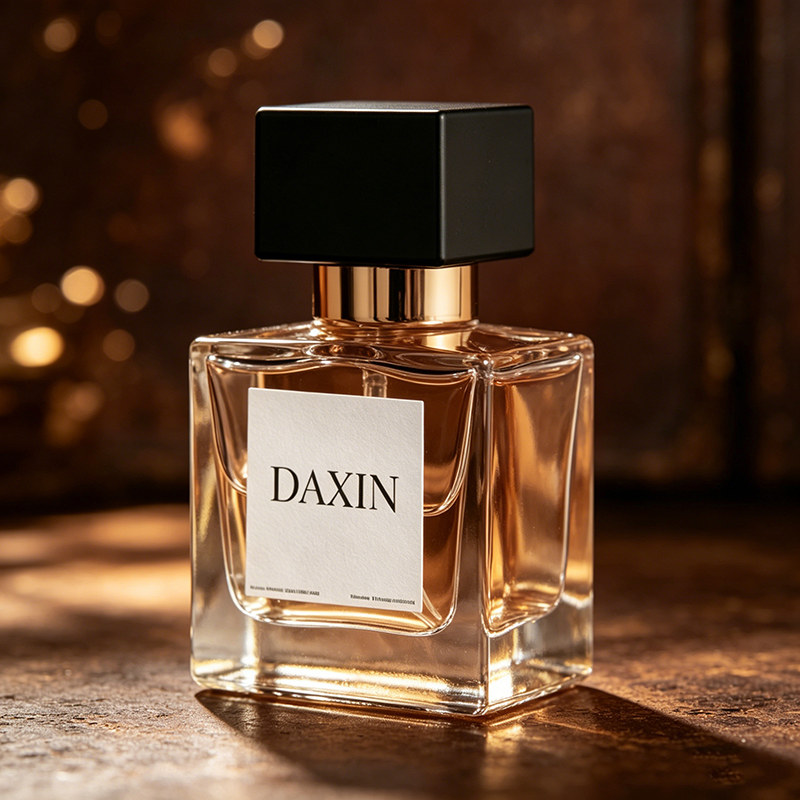 30ml 50ml 100ml Custom Color Flat Square Crystal Glass Perfume Bottle with Luxury Elegant Crimp Spray Top