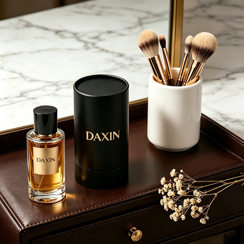 High Quality Cylinder Transparency 30ml 50ml 100ml Glass Empty Spray Perfume Bottle with Cardboard Box