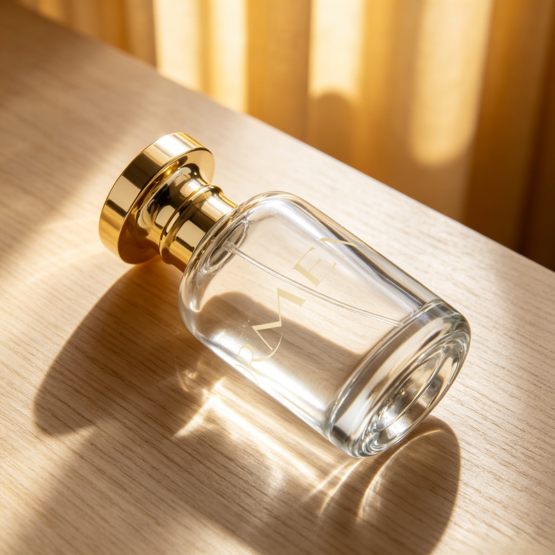 Stock 50ml 100ml Cylinder Heeled Perfume Glass Bottles Customized Luxury Perfume Cologne Bottle