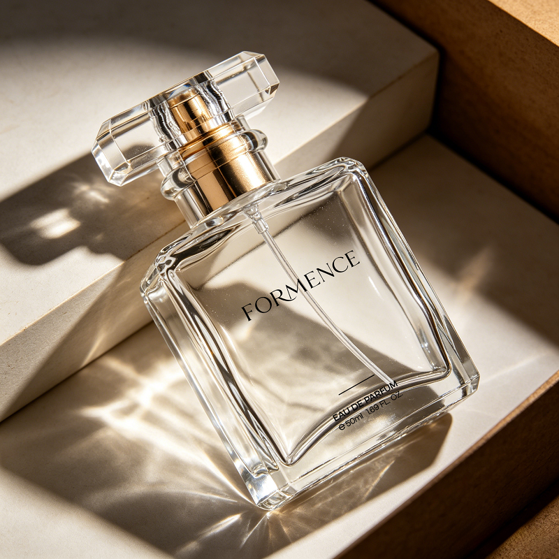 OEM Luxury Fragrance Bottle 50ml 100ml Transparent Crimp Glass Empty Perfume Bottle with Spray Pump Over Cap