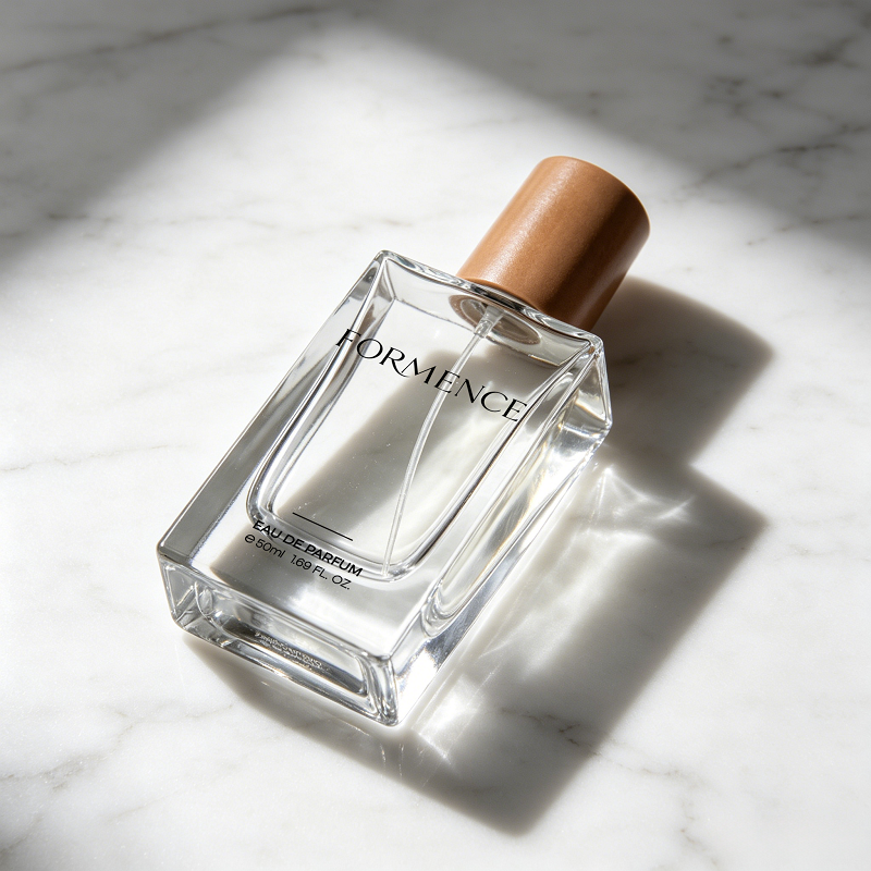 Hot Spot MOQ 100pcs Empty Cologne Bottle 30ml 50ml Rectangle Perfume Bottle with Flat Wooden Cover