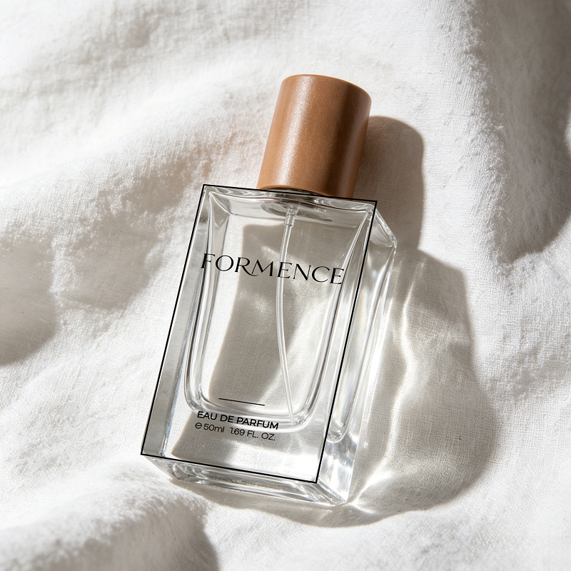 Hot Spot MOQ 100pcs Empty Cologne Bottle 30ml 50ml Rectangle Perfume Bottle with Flat Wooden Cover