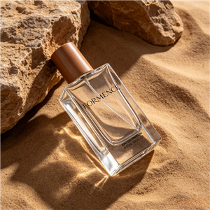 Hot Spot MOQ 100pcs Empty Cologne Bottle 30ml 50ml Rectangle Perfume Bottle with Flat Wooden Cover