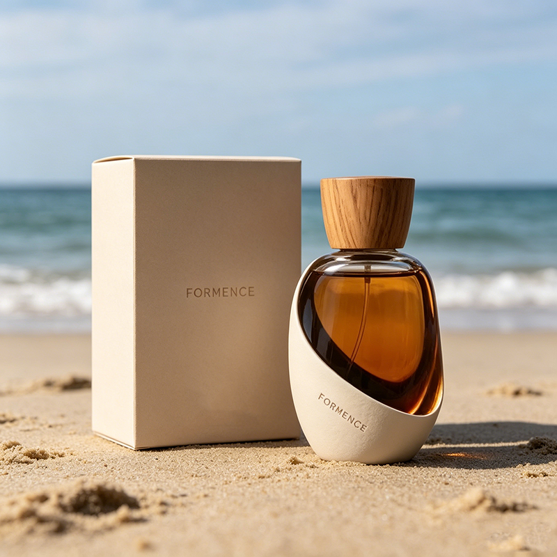 Modern Style Customizable Eco-Friendly Glass Perfume Cologne Bottle with Natural Wooden Cap