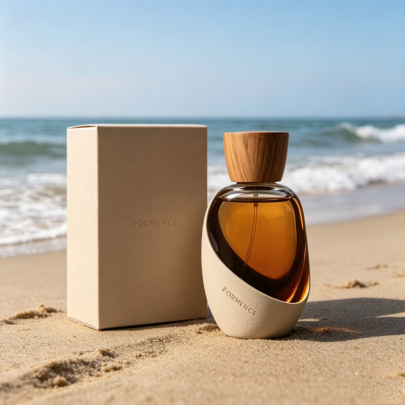 Modern Style Customizable Eco-Friendly Glass Perfume Cologne Bottle with Natural Wooden Cap