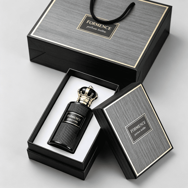 Frasco de perfume personalizado de 30 ml, frasco de perfume de vidrio de 50 ml con caja de embalaje.