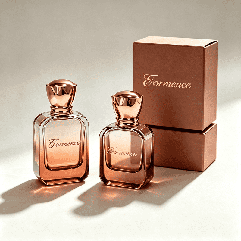 Botol Parfum Gradien Cokelat Kustom 30ML 50ML 100ML Botol Parfum Kosong Persegi dengan Kotak Mewah