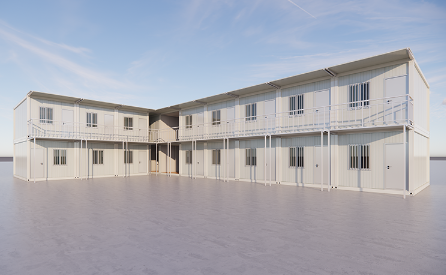 Flat Pack Container House For Three-flight Stairs In Construction Site