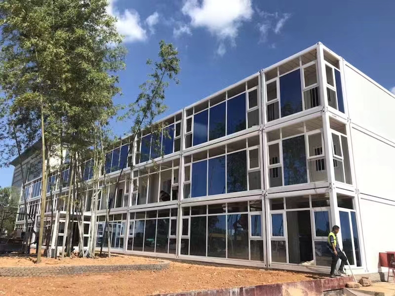 Quick-Assembly Site Office Containers 2 flight stairs