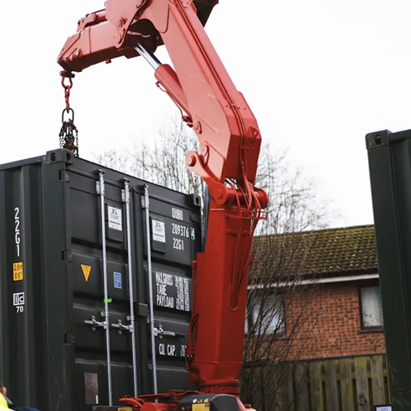 cara menurunkan rumah kontainer yang dapat diperluas menggunakan derek