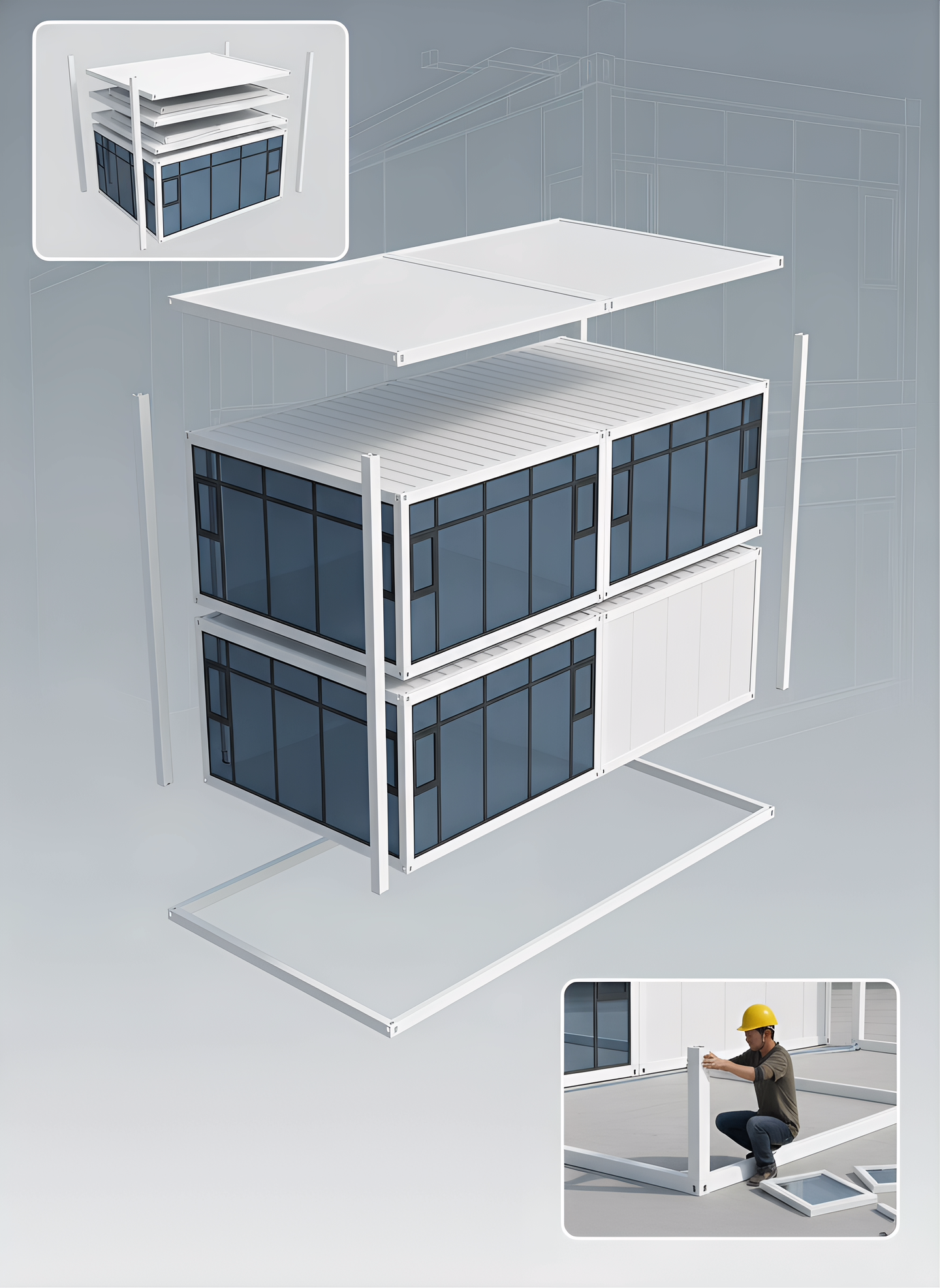 Glass Curtain Wall Container House