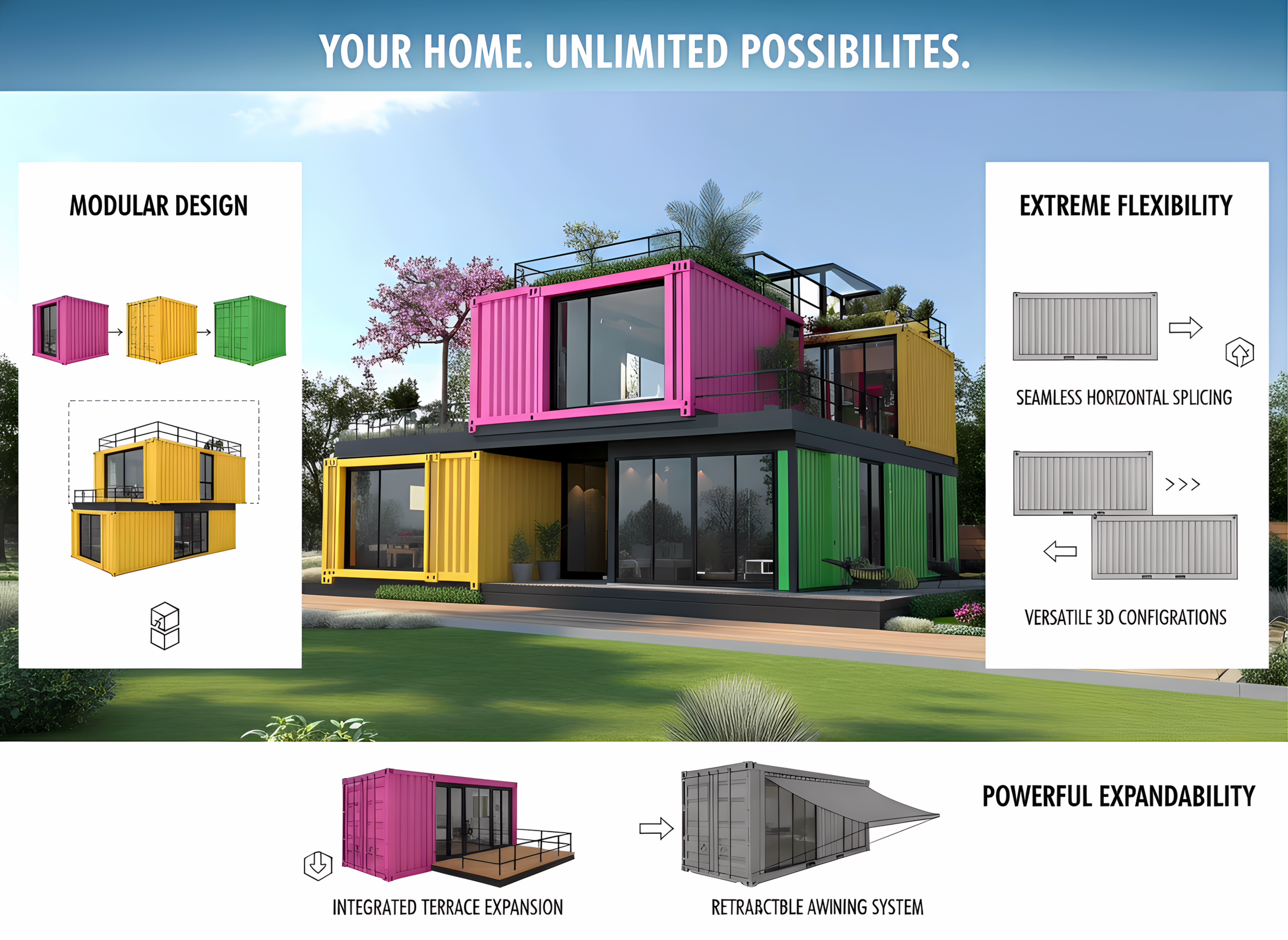 Combined Container House
