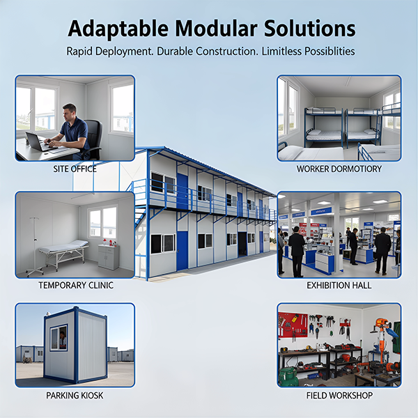 Slope Roof Prefab Container House | Durable Modular Temporary Building with Fast Assembly