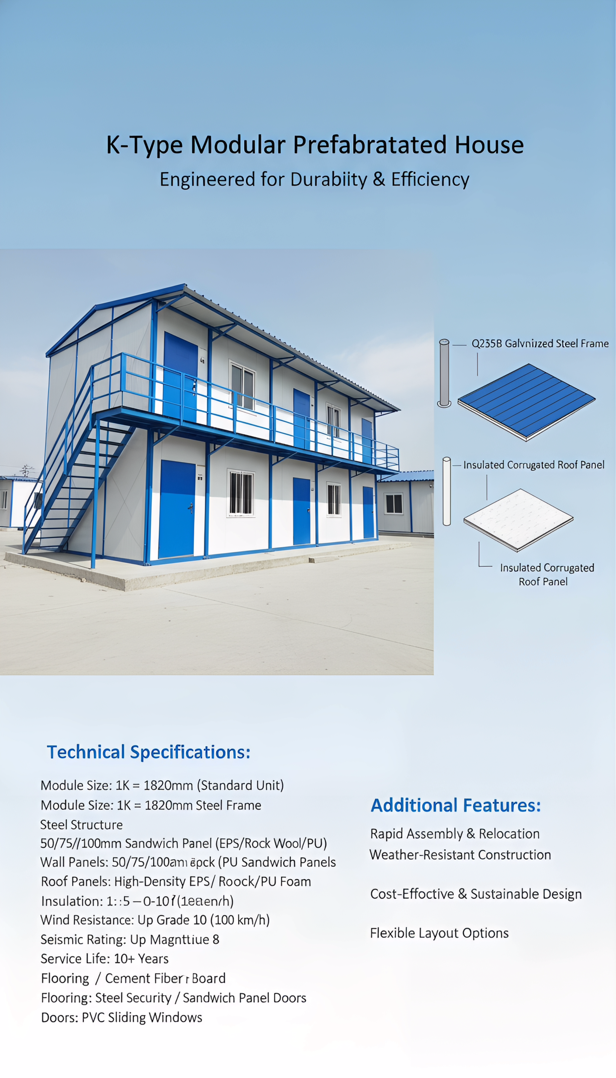 Slope Roof Prefab Container House