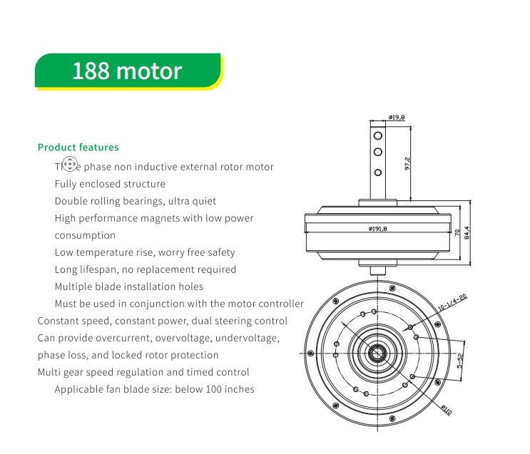 100 inch industrial fan motor supplier