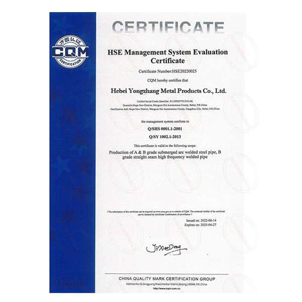 Quality System Certification