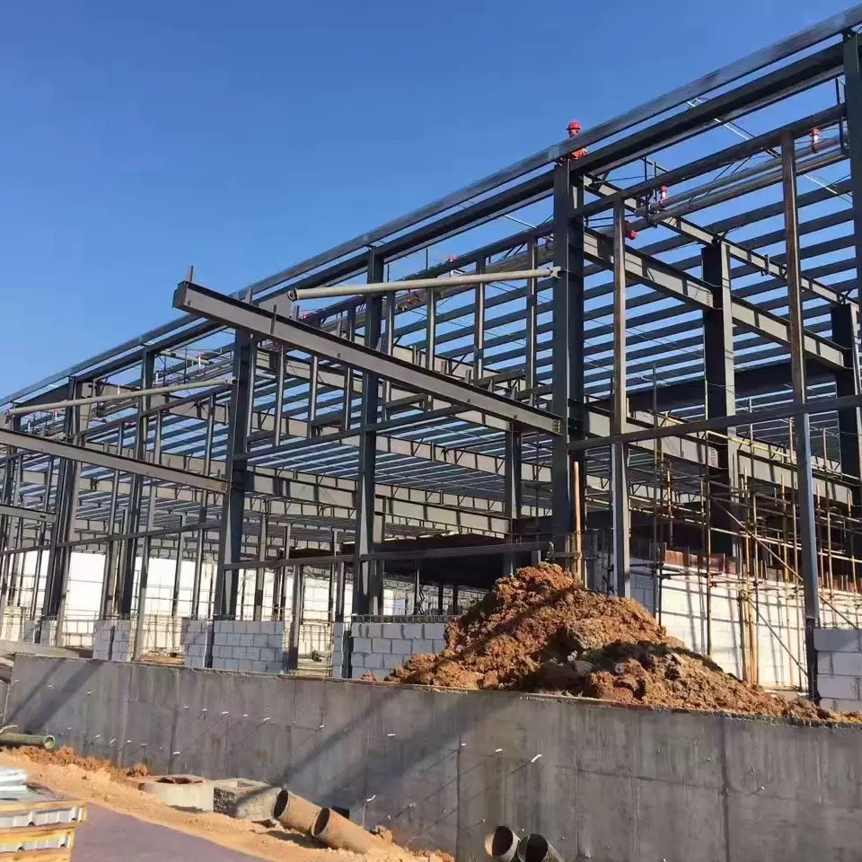 Portal frame galvanized industrial steel workshop