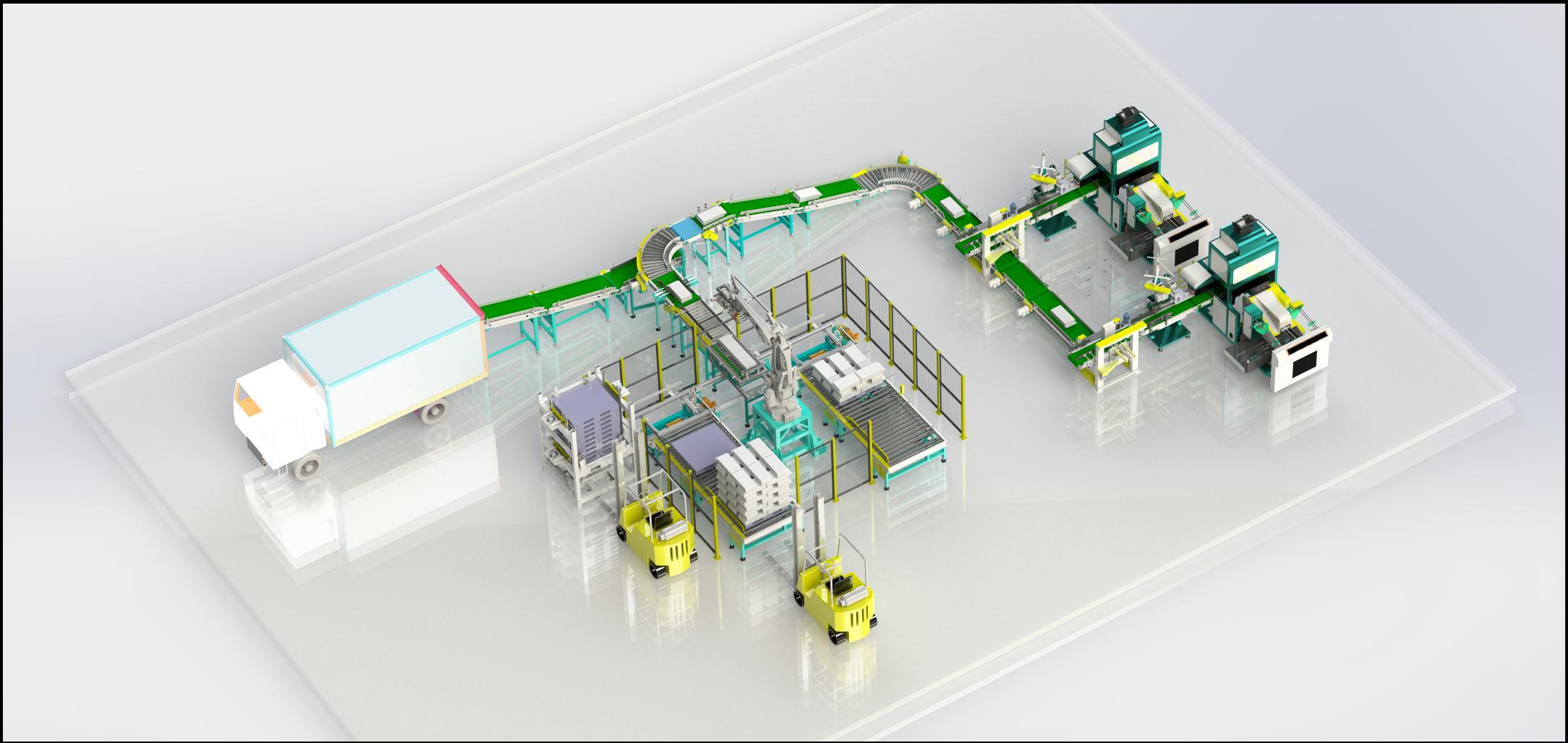 Fully Automatic Grains Packing Line With Robot Palletizing System