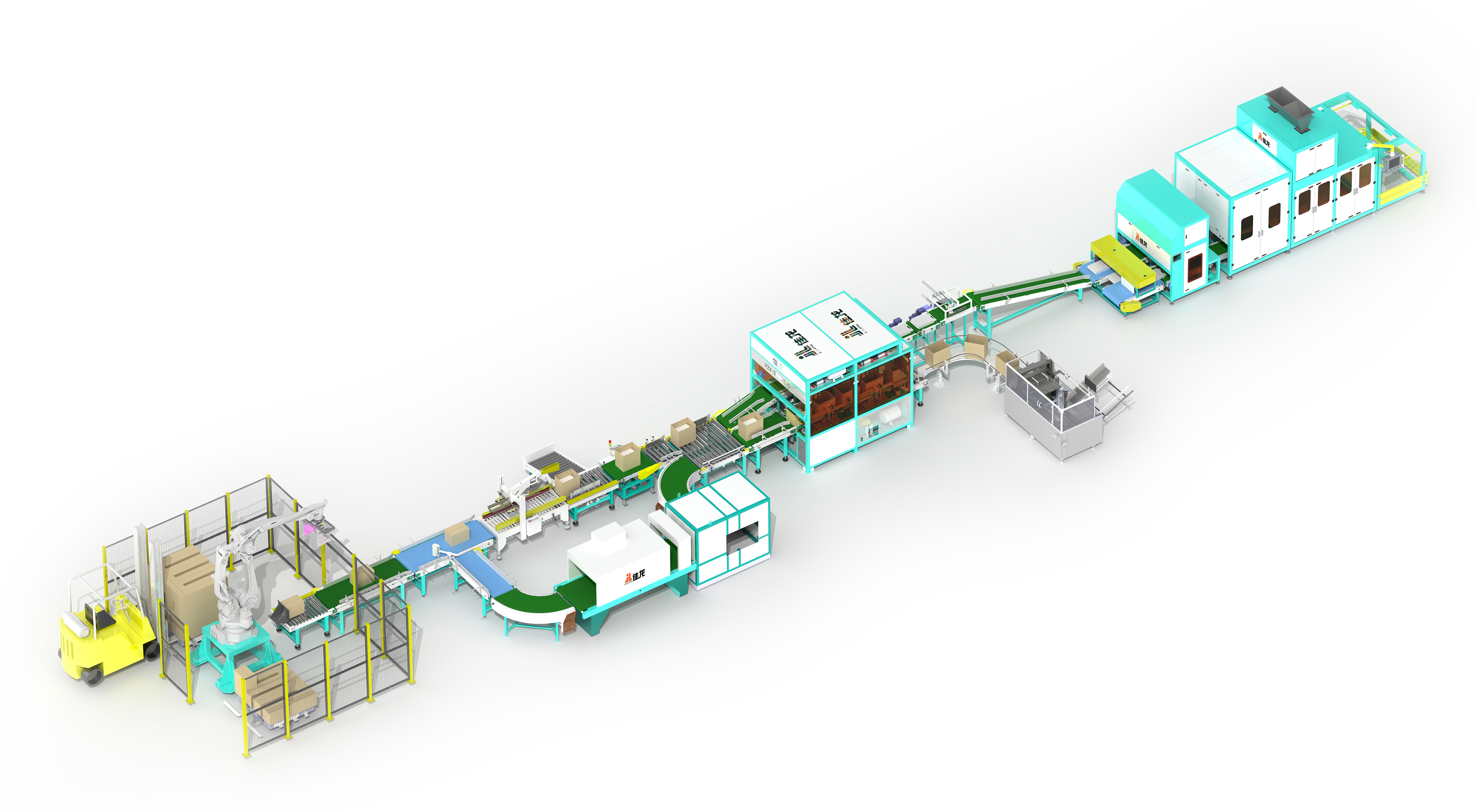 ABB Automatic Carton Palletizing Conveyor System