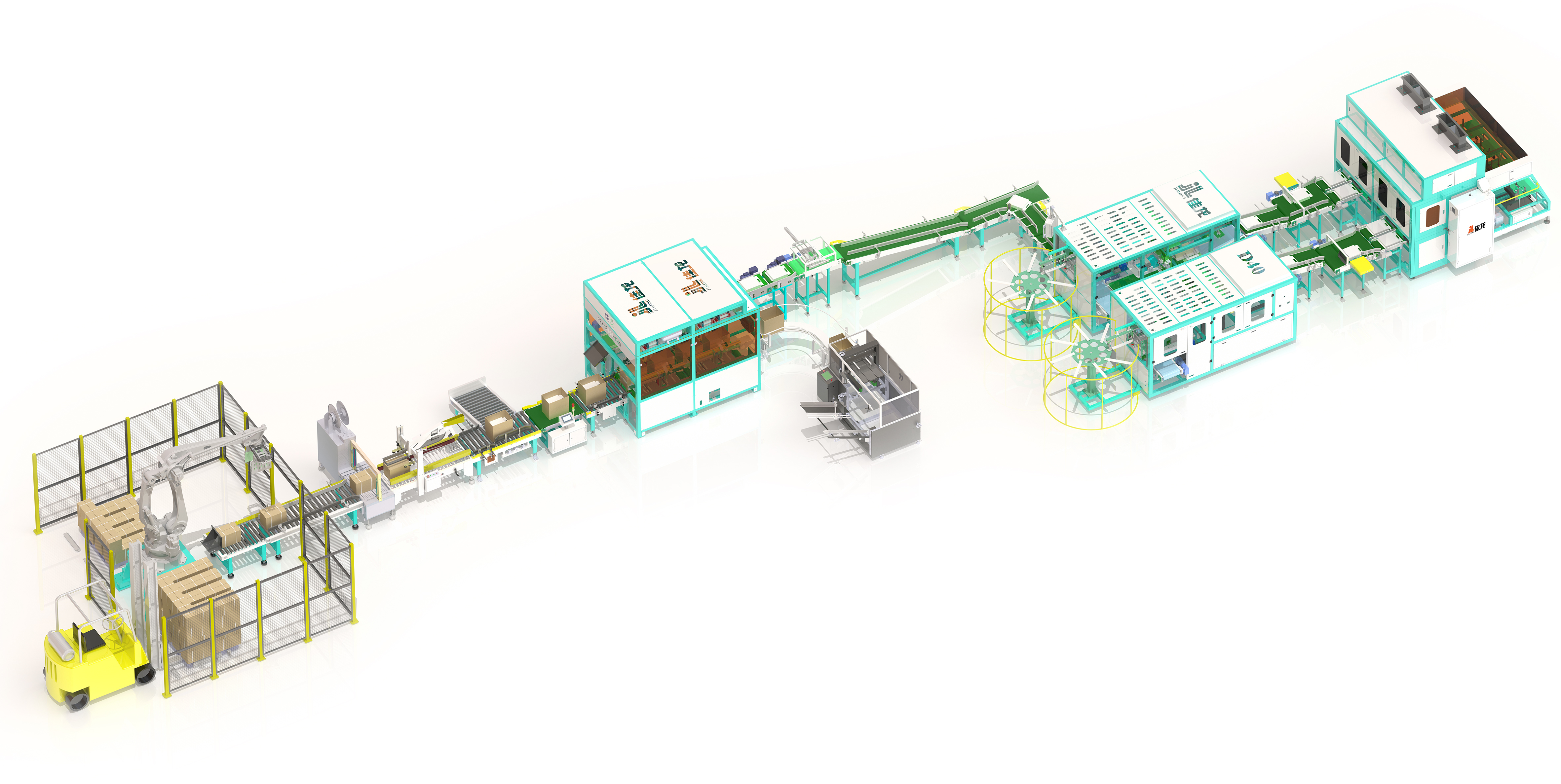 ABB Automatic Carton Palletizing Conveyor System