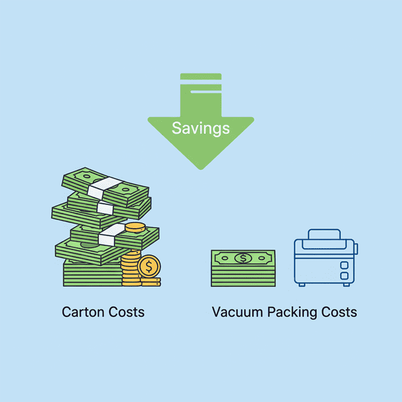 ¿Enviar cajas de aire? Cómo cambiar a equipos de envasado al vacío reduce costos en un 35 %.
