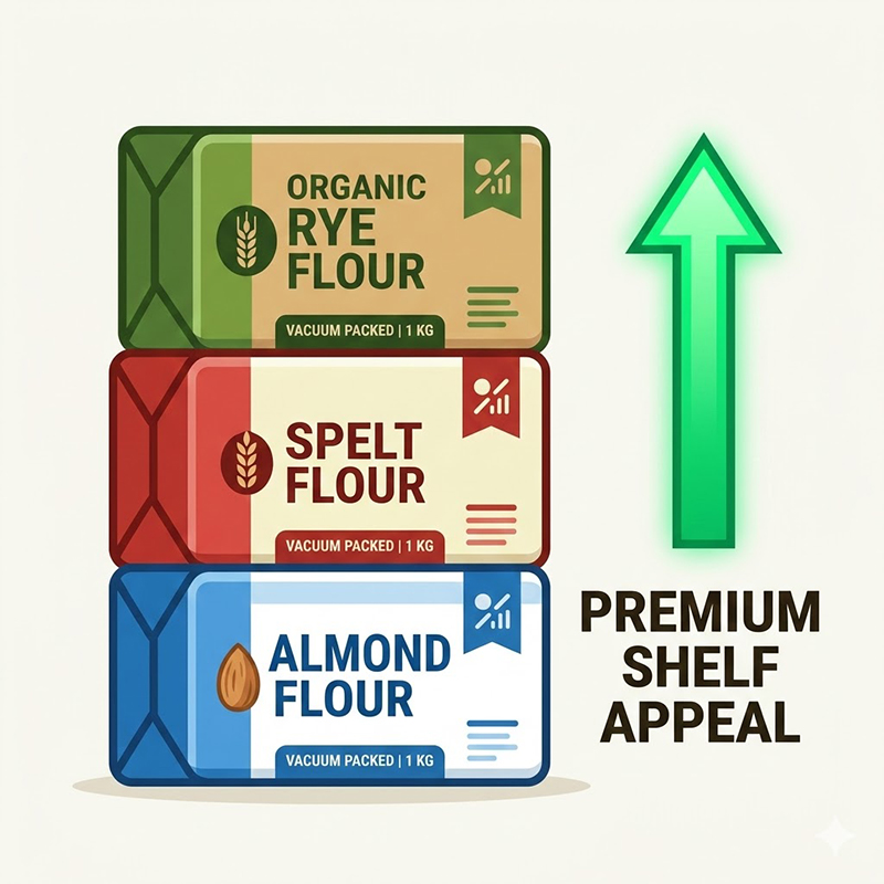Olvídate de las bolsas de papel: por qué los bricks de envasado al vacío son el secreto para vender harina premium