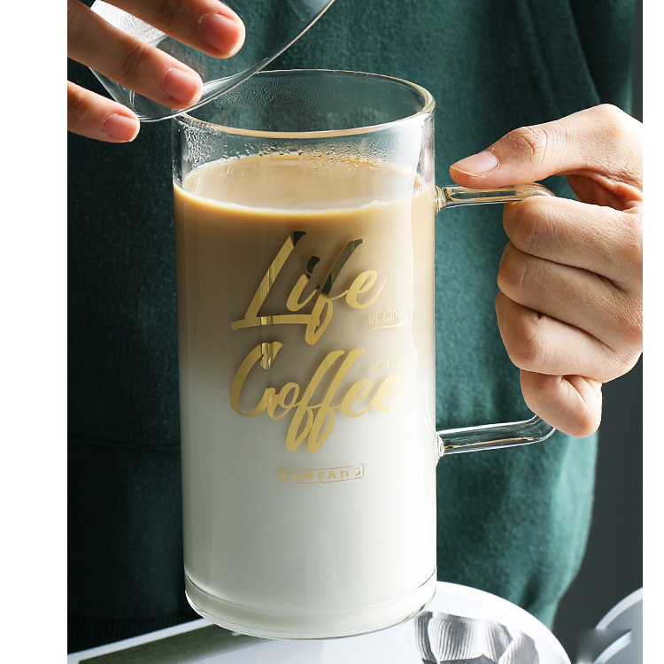 Clear Drinking Glassware Iced Latte Glasses With Handle