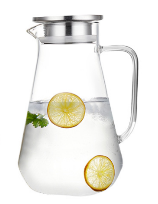 Borosilicate Glass Pitcher With Lid And Handle For Hot Water