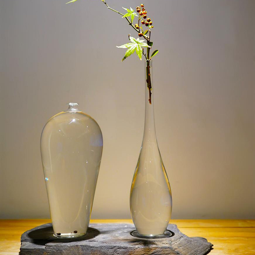 7 Inch Clear Modern Glass Cylinder Vase
