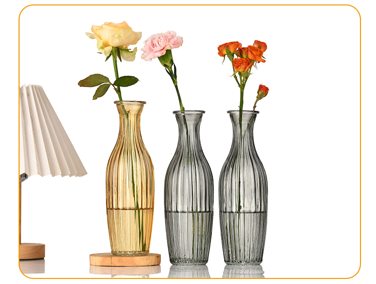 Colored Glass Bottle Trumpet Vases