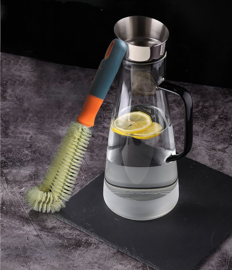 Heat Resistant Glass Water Jug With Stainless Steel Lid Spout