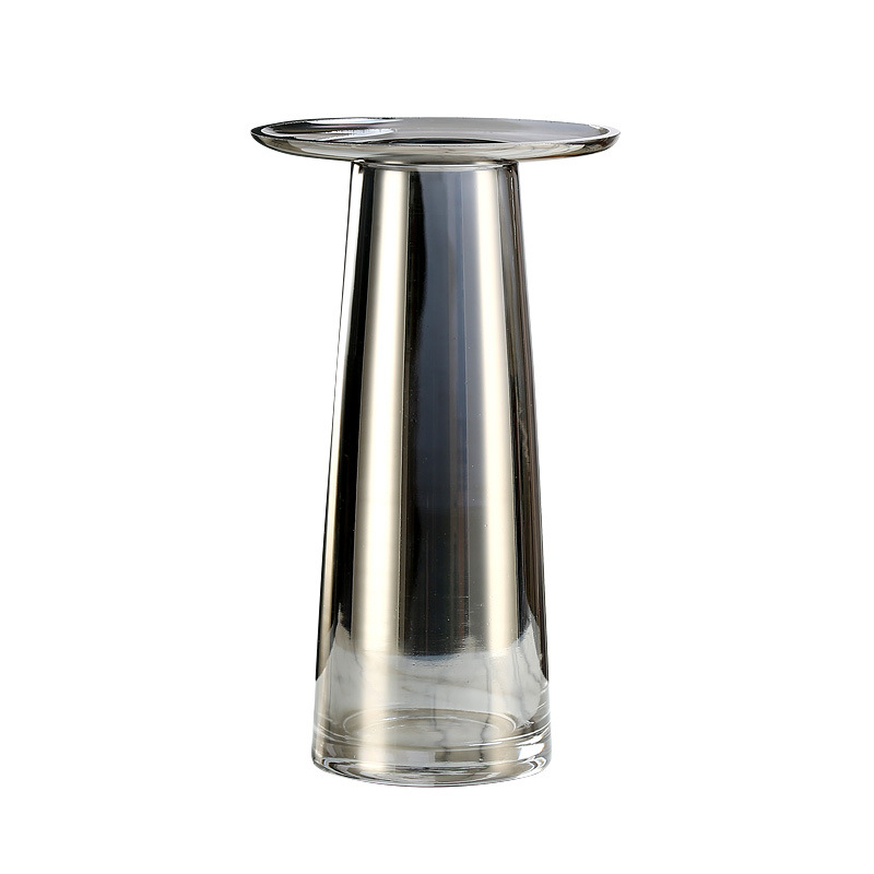 Modern Clear Crystal Flower Cylinder Vase