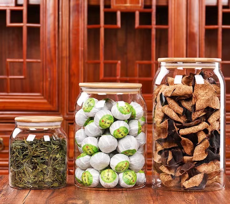 Large Capacity Airtight Glass Kitchen Food Storage Jars With Bamboo Lids