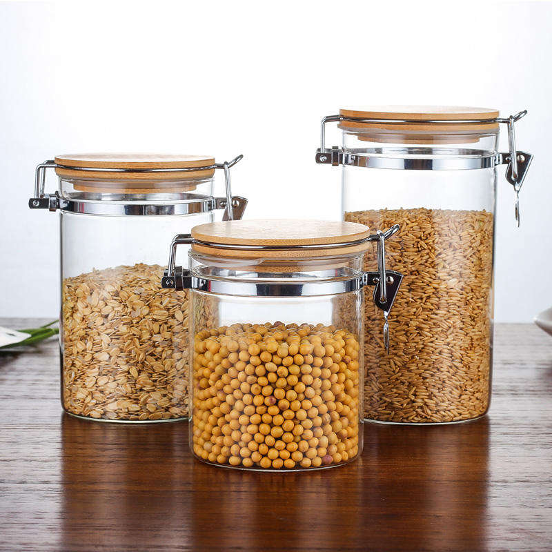 Kitchen Glass Storage Containers with Clamp Lid