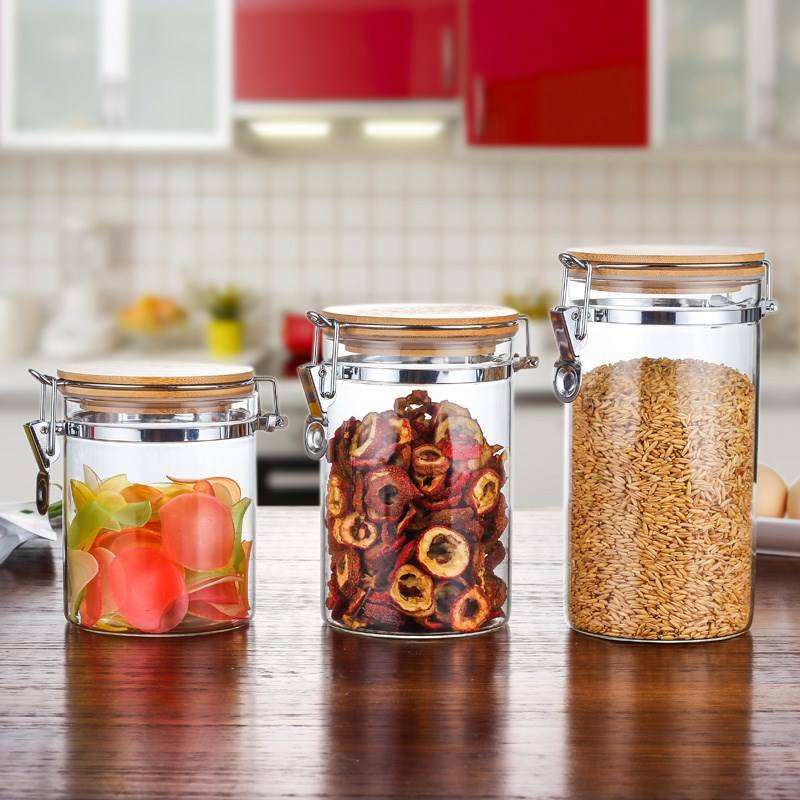 Kitchen Glass Storage Containers with Clamp Lid