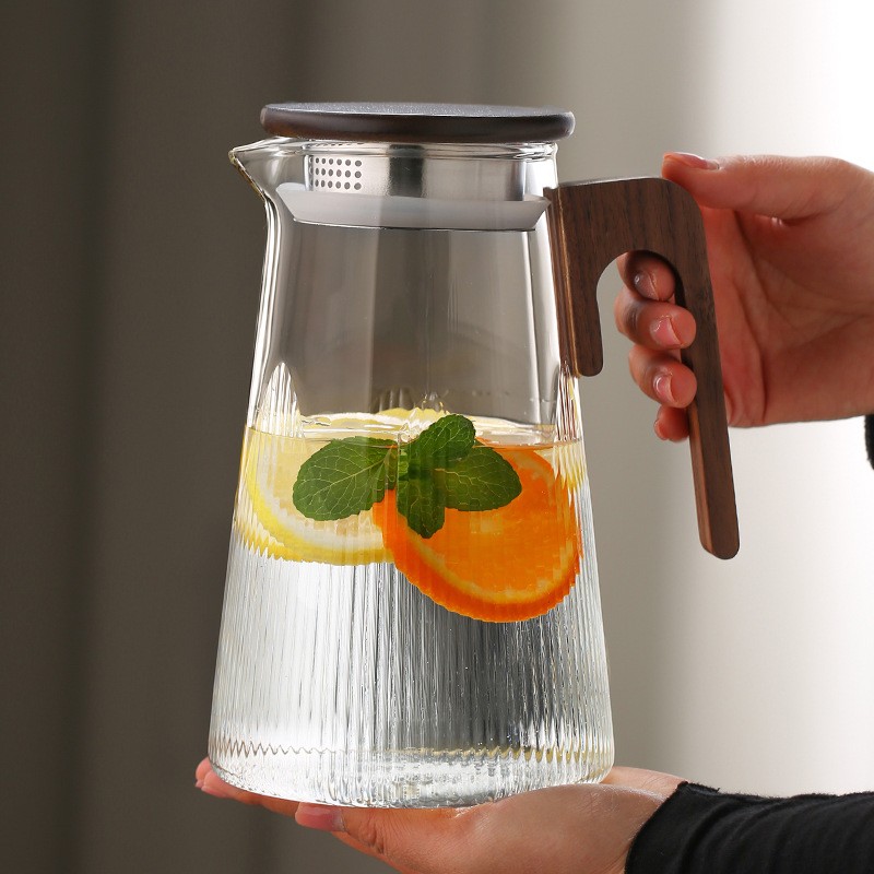 large glass pitcher with handle