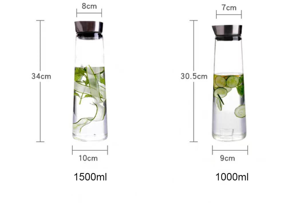 glass water pitcher with spout lid