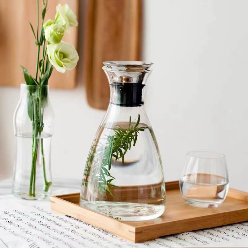 Modern Small Glass Water Jug Milk For Fridge