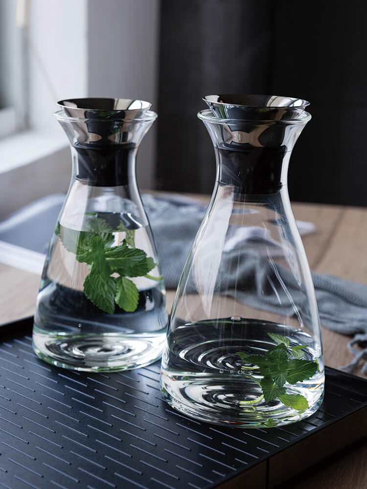 Modern Small Glass Water Jug Milk For Fridge