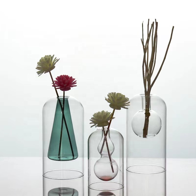 round glass bud vase